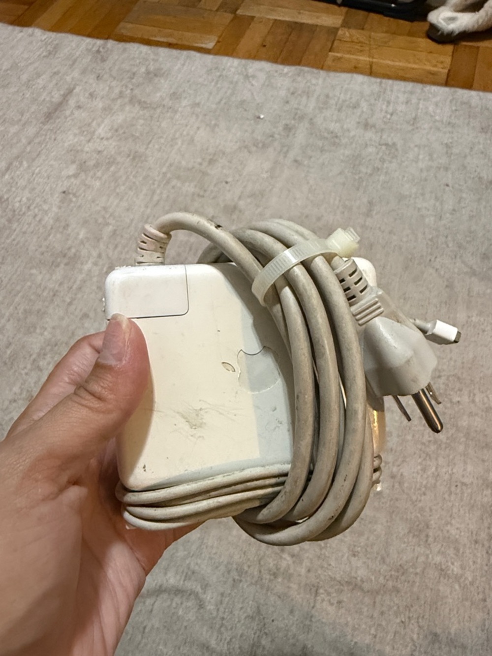 Apple White MacBook Power Adapter with Attached Cable